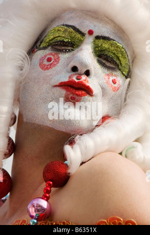 Close-up of a gay man puckering Banque D'Images
