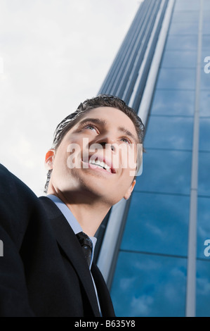 Low angle view of a businessman smiling Banque D'Images