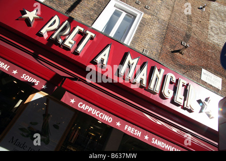 Succursale de Pret A Manger sandwicheries, Londres Banque D'Images