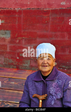 Vieille Femme chinoise Beijing Chine Banque D'Images