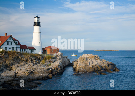 Portland Head Lighthouse, Cape Elizabeth, dans le Maine, la Nouvelle Angleterre, USA. Banque D'Images