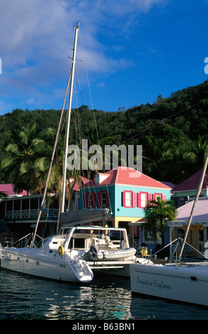 Sopers Hole Marina, à l'extrémité ouest de l'île de Tortola, Îles Vierges britanniques Caraïbes Banque D'Images