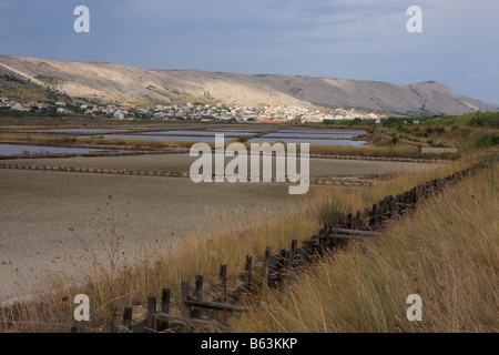 Salines, l''île de Pag, Croatie. Banque D'Images