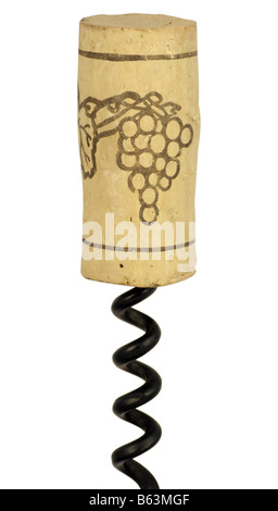 Wine cork sur vis Banque D'Images