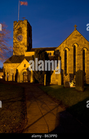 St Andrew's Parish Church dans le village de Northumbrian, Hexham, Northumberland England Banque D'Images