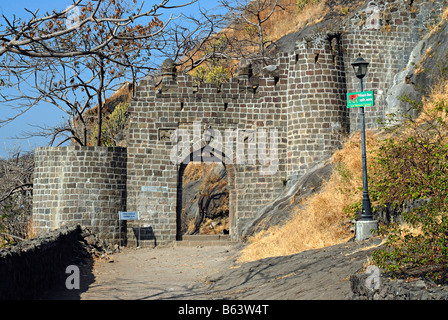 Shivneri Fort. Junnar, Dist. Pune, Maharashtra, Inde. Gate n° 2 Banque D'Images