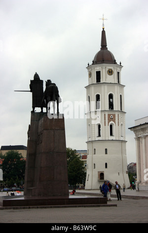 La place de la Cathédrale, Vilnius, Lituanie Banque D'Images