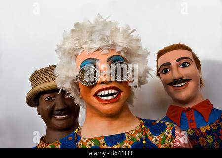 Brésil, Olinda, Giant Puppets papier mâché utilisés dans carnival appelé Bonecos Gigantes de Olinda Banque D'Images
