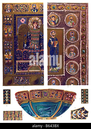 Ornement Byzantine Byzantines, émaux. Banque D'Images