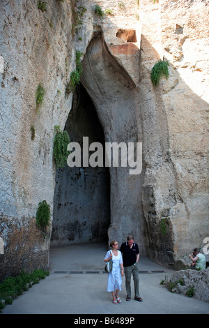 Entrée de l'Oreille de Denys, Neapolis, Syracuse, Sicile Banque D'Images