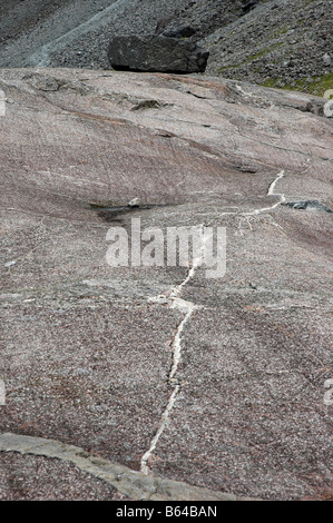 Rochers lissés par l'ancien glacier, Coire Lagan, Isle of Skye Banque D'Images