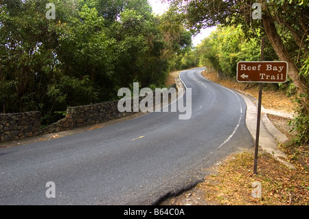 Entrée de la Reef Bay Trail head St. John USVI Banque D'Images