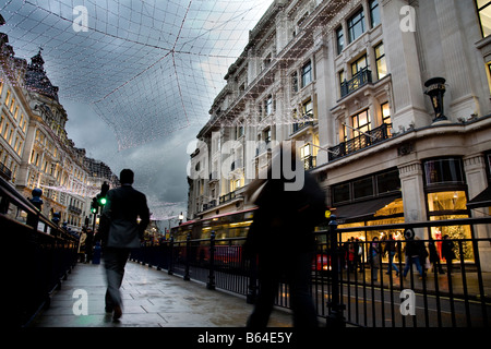 Regent Street London les lumières de Noël 2008 Banque D'Images