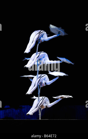 La Chine. Beijing. Théâtre de Chaoyang. Les acrobates. Banque D'Images