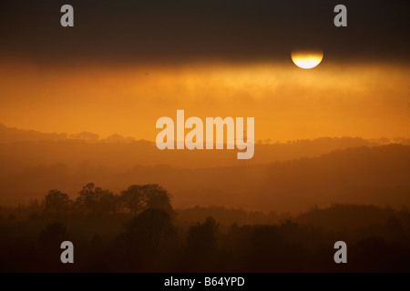 Coucher de soleil sur West Lothian, Ecosse Banque D'Images