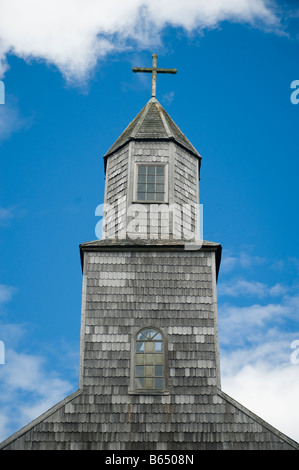 Le Chili, l'Ile de Chiloé, Isla Quinchao, Achao, église plus ancienne datant de 1767 sur Chiloe Banque D'Images