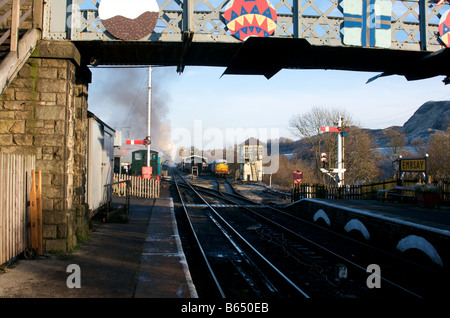 Ornements de Noël à Embsay, près de Skipton Banque D'Images