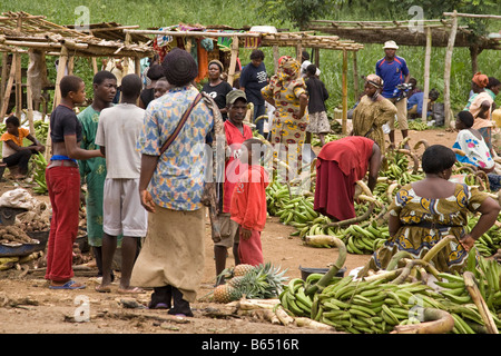 Marché rural Afrique Cameroun Douala Banque D'Images