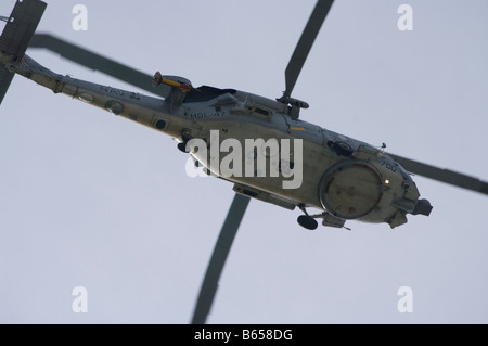 Vue de dessous SH 2 hélicoptère Seasprite Coronado Island North Island Naval Air Station San Diego en Californie Banque D'Images