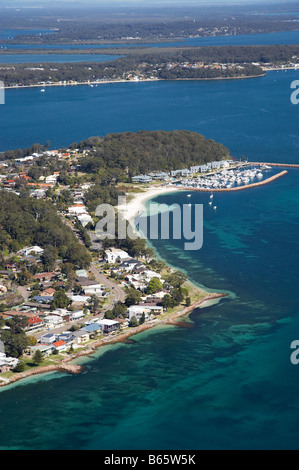 Port Stephens Corlette New South Wales Australie aerial Banque D'Images