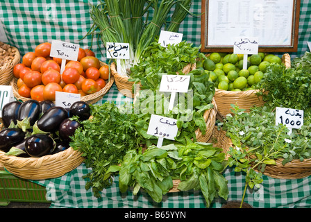 Vente de légumes sur le marché au Moyen Orient Liban Banque D'Images