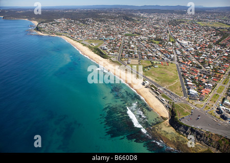 Plage de bar et plage de Merewether Newcastle New South Wales Australie aerial Banque D'Images