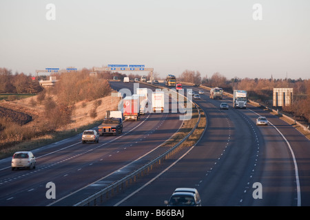 M'autoroute A18 près de Jcn 35 avec M62 près de Goole Banque D'Images