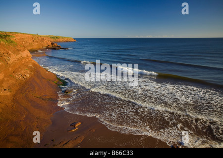 Les falaises de la rivière des Français, l'Île du Prince Édouard Banque D'Images