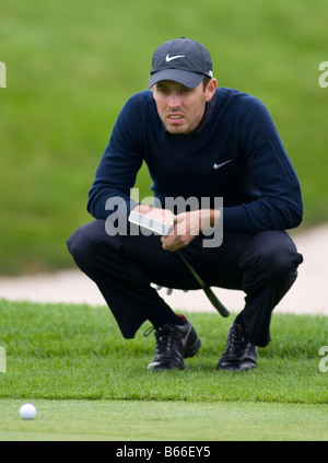 Le Beffroi ANGLETERRE SEP 28 Charl SCHWARTZEL RSA en compétition dans le British Masters PGA European Tour tournoi de golf au Beffroi Banque D'Images