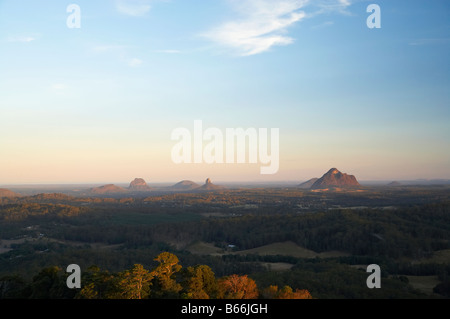 Glass House Mountains vue de Maleny Sunshine Coast Australie Queensland Banque D'Images