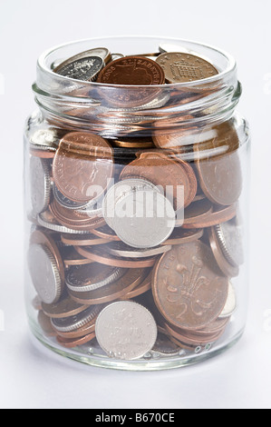 Pot de pièces de monnaie Banque D'Images