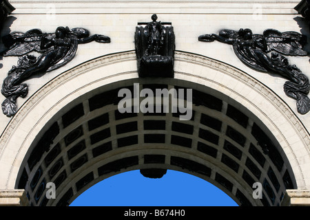 Détail de l'Arc de Triomphe de Moscou, Russie, commémorant la victoire de 1812 sur l'armée de Napoléon Banque D'Images