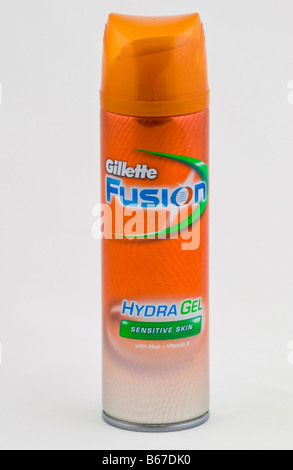 Hydra Gillette Fusion gel de rasage Gel pour peaux sensibles vendues au Royaume-Uni Banque D'Images