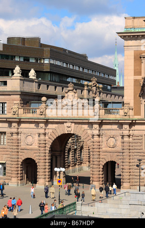 Riksgatan (Rue Nationale), Gamla Stan, Stockholm, Suède Banque D'Images