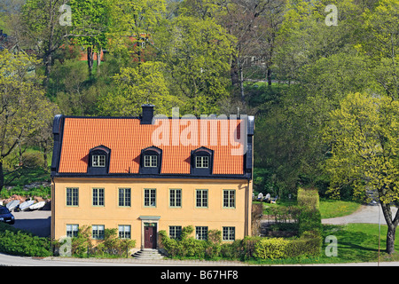 Chambre, l'architecture, la mer Baltique, la banlieue de Stockholm, Suède Banque D'Images