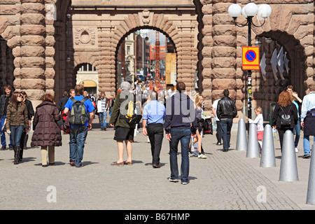 Riksgatan (Rue Nationale), Gamla Stan, Stockholm, Suède Banque D'Images