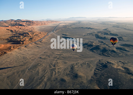 Vol en montgolfière sur les dunes du désert de Namib Naukluft NP Namibie Banque D'Images