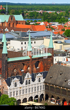 Hôtel de ville (Rathaus), Lubeck, Schleswig Holstein, Allemagne Banque D'Images