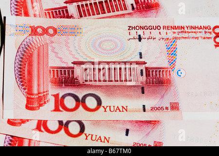 Close-up de cent yuans notes Banque D'Images