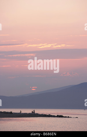 Coucher de soleil sur English Bay, Vancouver, British Columbia, Canada Banque D'Images