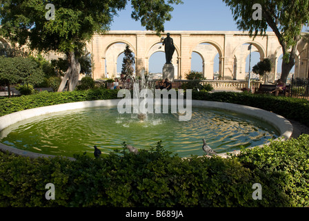 Fontaine dans la région de Barrakka Gardens, La Valette Malte Banque D'Images