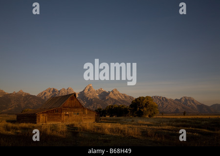 Grange Mormon Mormon sur Ligne, prises dans le Parc National de Grand Teton dans le Wyoming aux États-Unis d'Amérique Banque D'Images