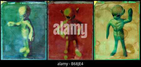 Triptyque Alien aliens ©mak Banque D'Images