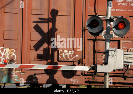 Depuis l'accélération du train de passage. Banque D'Images