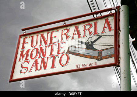La boutique sign nicaraguayen de l'Undertaker, directeur de funérailles, Granada Nicaragua Banque D'Images