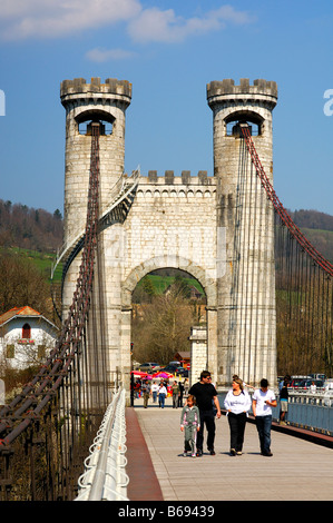 Charles Albert bridge aussi connu sous le pont de la Caille plus vieux pont à haubans du monde Allonzier la Caille France Banque D'Images