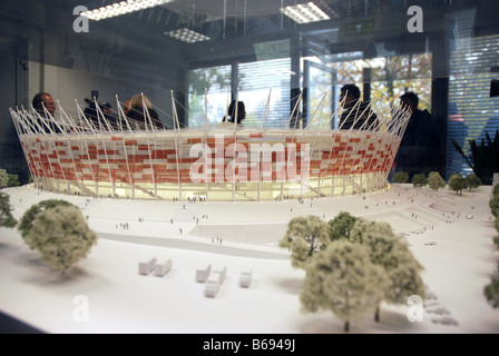 Modèle de stade National de Varsovie, Pologne - Site principal du Championnat d'Europe de football de l'UEFA Euro 2012 Banque D'Images