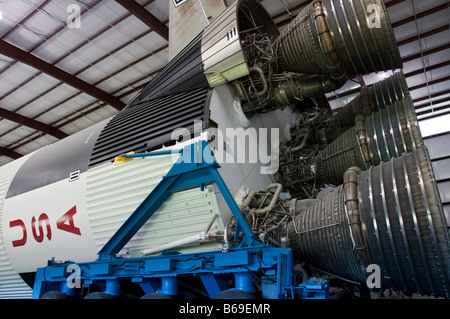 Fusée Saturn V complexe au parc, la NASA, Johnson Space Center, Houston, Texas. Banque D'Images