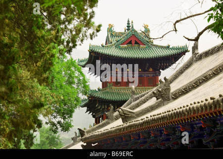 Close-up of a temple, Monastère de Shaolin, dans la province du Henan, Chine Banque D'Images