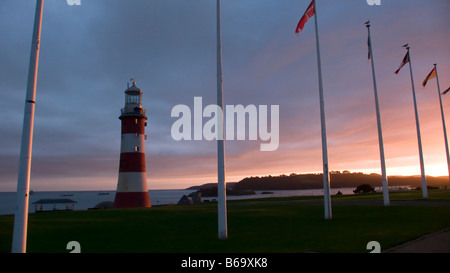 Smeaton's Tower, Plymouth Hoe, Devon, Angleterre Banque D'Images